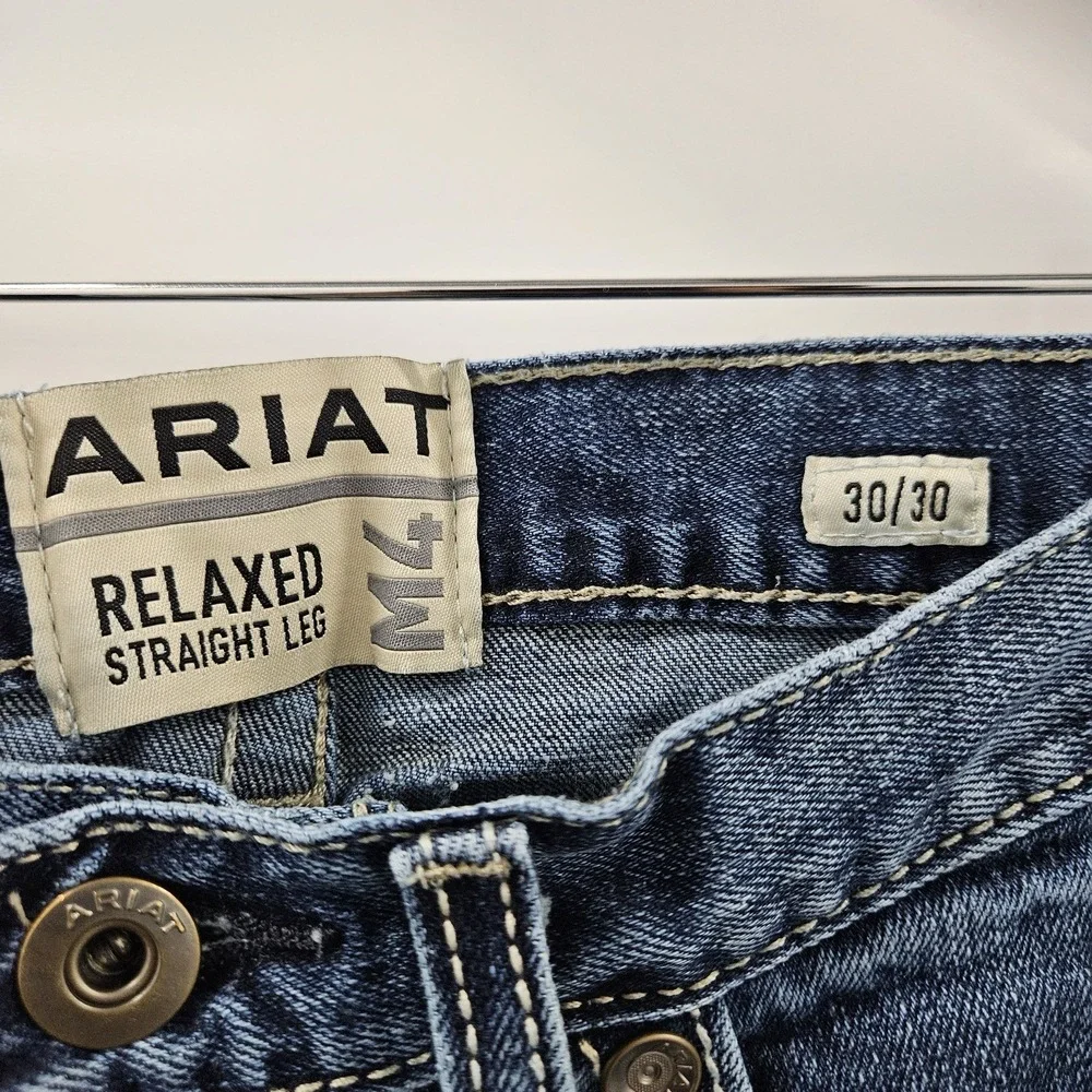 Ariat M4 Relaxed Straight Leg Jeans Mens 30x30 Blue Western Cowboy Denim